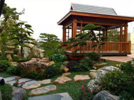 凉亭古建防腐木户外园林景观工程