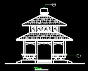 二层四角重檐亭古建筑施工图纸免费下载 园林古建