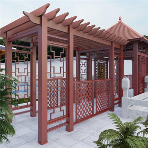 【防腐木休闲长廊 山西防腐木长廊厂家 古建长廊 品质保障景观工程项目