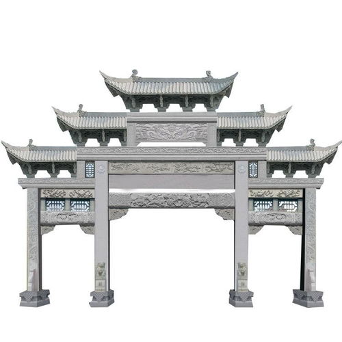 古建筑石牌坊景观雕塑 张家界石材雕塑牌坊定制厂家