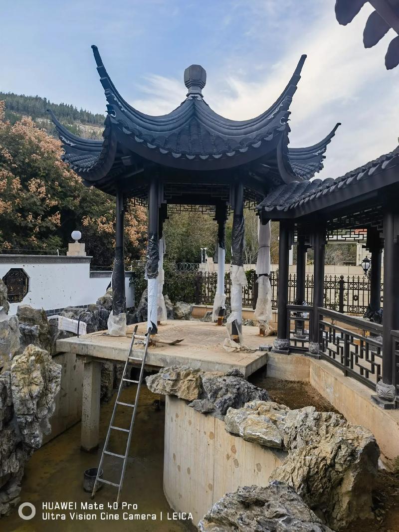 亭子#长廊#仿古建筑 #园林景观工程 #古建青砖青瓦砖雕