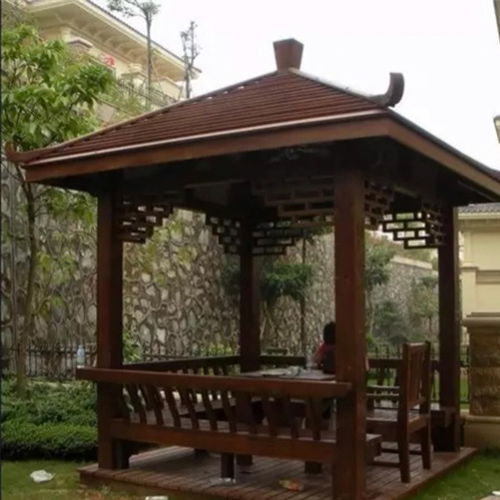 六角防腐木凉亭建设工程 盈江六角防腐木凉亭 木艺魂防腐木凉亭
