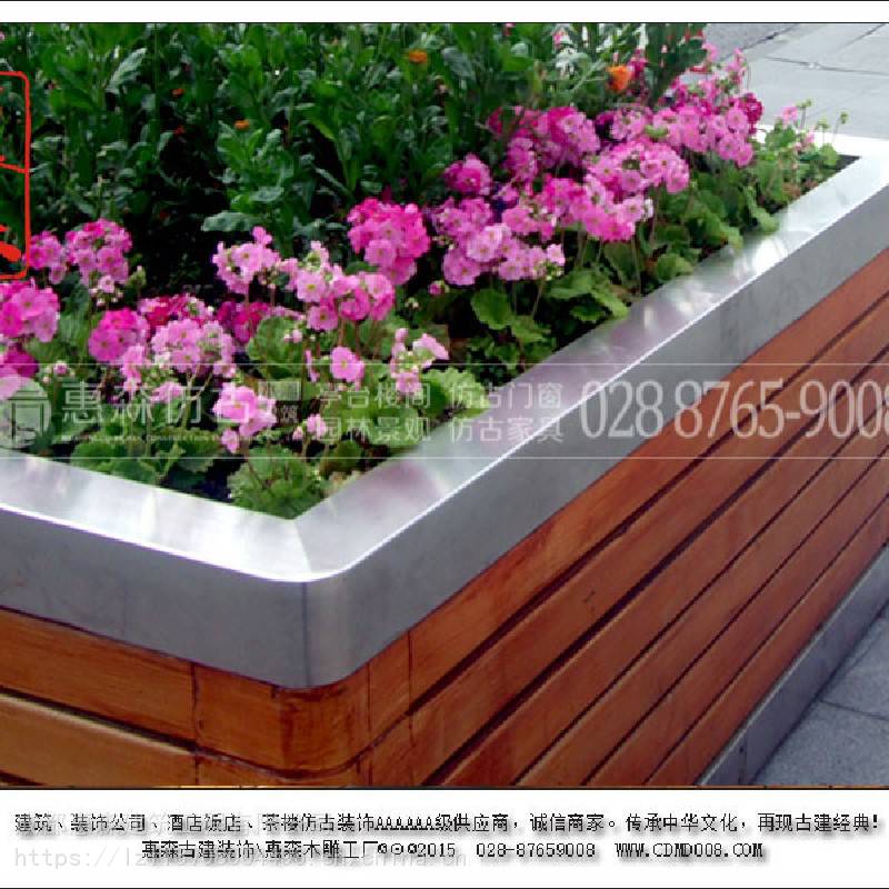 古典园林雕花花箱_惠森实木可移动花箱市场价格