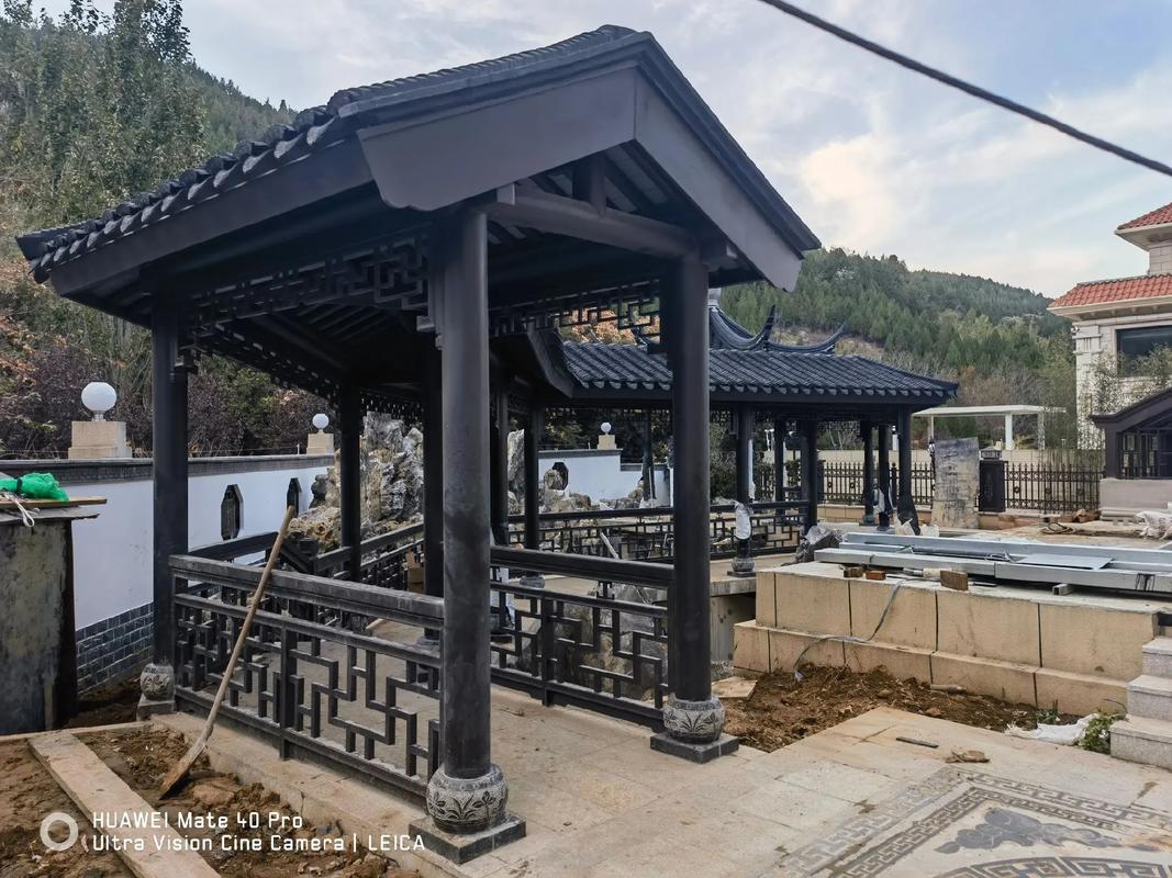 亭子#长廊#仿古建筑 #园林景观工程 #古建青砖青瓦砖雕