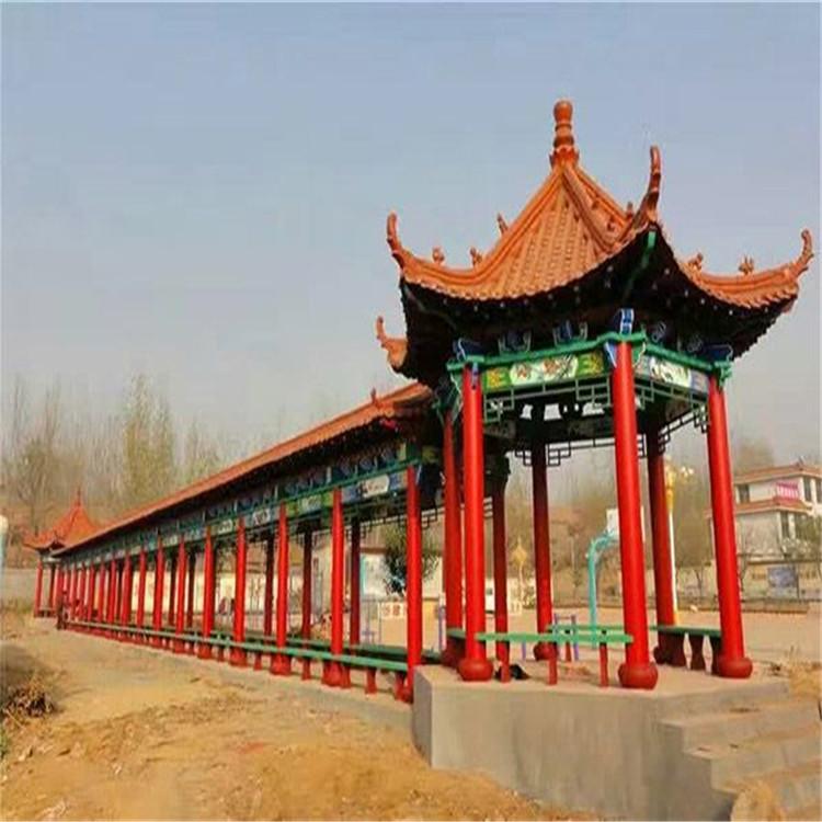 防腐木与古建长廊 园林景观的点睛之笔